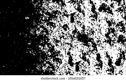 Old grunge background of black and white. Dark monochrome texture. Vector pattern of cracks, mud, chips, scuffs