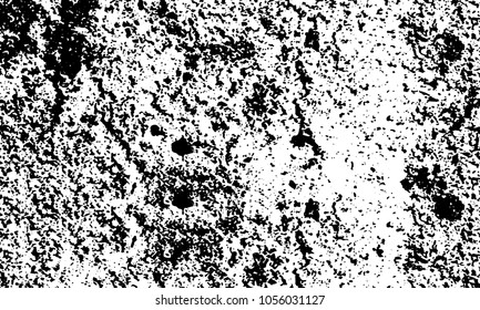 Old grunge background of black and white. Dark monochrome texture. Vector pattern of cracks, mud, chips, scuffs