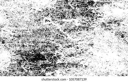 Old grunge background of black and white. Dark monochrome texture. Vector pattern of cracks, mud, chips, scuffs