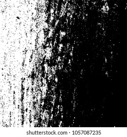 Old grunge background of black and white. Dark monochrome texture. Vector pattern of cracks, mud, chips, scuffs