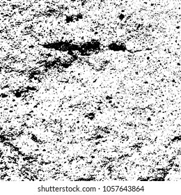 Old grunge background of black and white. Dark monochrome texture. Vector pattern of cracks, mud, chips, scuffs
