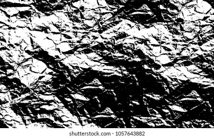 Old grunge background of black and white. Dark monochrome texture. Vector pattern of cracks, mud, chips, scuffs