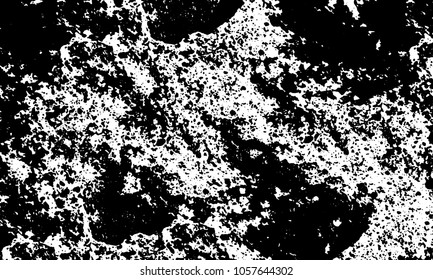 Old grunge background of black and white. Dark monochrome texture. Vector pattern of cracks, mud, chips, scuffs