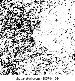 Old grunge background of black and white. Dark monochrome texture. Vector pattern of cracks, mud, chips, scuffs