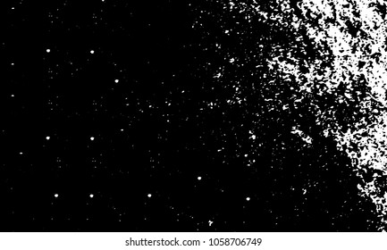 Old grunge background of black and white. Dark monochrome texture. Vector pattern of cracks, mud, chips, scuffs