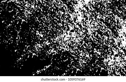 Old grunge background of black and white. Dark monochrome texture. Vector pattern of cracks, mud, chips, scuffs