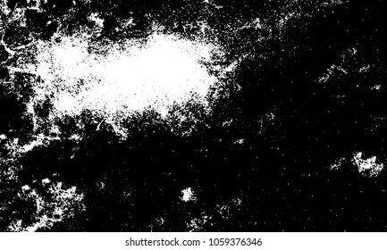 Old grunge background of black and white. Dark monochrome texture. Vector pattern of cracks, mud, chips, scuffs