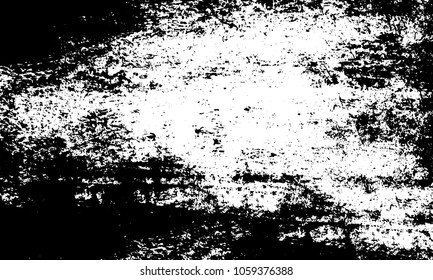 Old grunge background of black and white. Dark monochrome texture. Vector pattern of cracks, mud, chips, scuffs