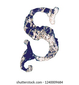 Old grunge circus font.Letter S.