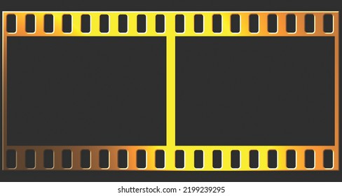 Old grunge film strip on black background, 3d rendering