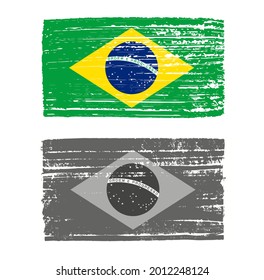Vieja bandera grunge de Brasil.