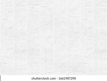 Viejo periódico grunge texturado fondo. Borrosa textura de periódicos antiguos. Desenfocar la página horizontal de noticias de edad no legible con lugar para texto, imágenes. Collage de color gris.