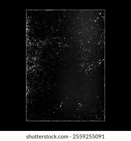 Old grunge paper page with grainy and scratched effect on surface. Vector isolated realistic grungy sheet with dust or damage, drawn border with empty space for text, copy place or mockup