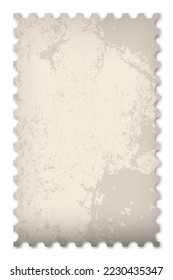 Old grunge postage stamp. Clean postage stamp template. Postage stamp border. Mockup postage stamp with shadow. Vector illustration