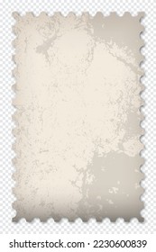 Old grunge postage stamp. Clean postage stamp template. Postage stamp border. Mockup postage stamp with shadow. Vector illustration