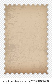 Old grunge postage stamp. Clean postage stamp template. Postage stamp border. Mockup postage stamp with shadow. Vector illustration