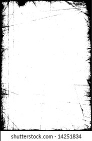 Old grunge - style vector shabby scratched frame