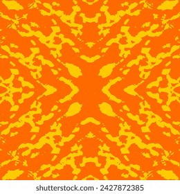 Old grunge unreadable vintage newspaper paper texture square seamless pattern.   Illustration with citrus fruits and seeds over white backdrop.