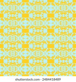 Old grunge unreadable vintage newspaper paper texture square seamless pattern.  Ethnic Ikat tropical seamless pattern pastel tone.