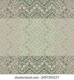Old grunge unreadable vintage newspaper paper texture square seamless pattern.  Cute pink fashion seamless pattern of style.