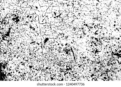 Vector Urbano Antiguo Grunge Textura Negra Y Blanca, Ejemplo De Patrón De Peligro De Superposición Metálico Oscuro, Fondo Escrachado Resumen