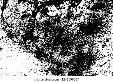 Old Grunge Urban Vector Black And White Texture, Dark Weathered Overlay Distress Pattern Sample, Abstract Scratched Background