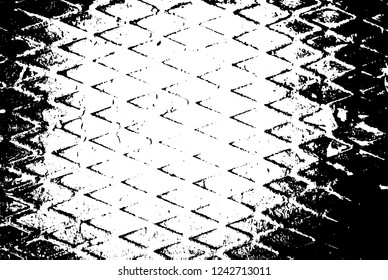 Vector Urbano Antiguo Grunge Textura Negra Y Blanca, Ejemplo De Patrón De Peligro De Superposición Metálico Oscuro, Fondo Escrachado Resumen

