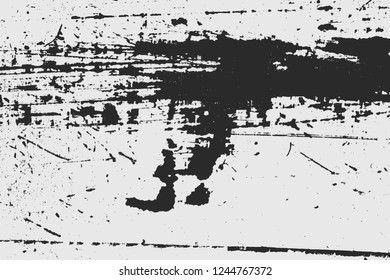 Vector Urbano Antiguo Grunge Textura Negra Y Blanca, Ejemplo De Patrón De Peligro De Superposición Metálico Oscuro, Fondo Escrachado Resumen