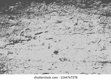 Old Grunge Urban Vector Black And White Texture, Dark Weathered Overlay Distress Pattern Sample, Abstract Scratched Background