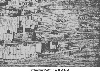 Old Grunge Urban Vector Black And White Texture, Dark Weathered Overlay Distress Pattern Sample, Abstract Scratched Background