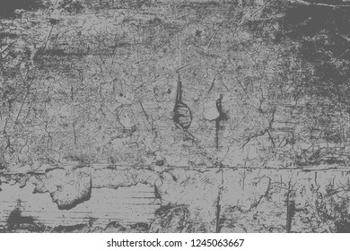 Old Grunge Urban Vector Black And White Texture, Dark Weathered Overlay Distress Pattern Sample, Abstract Scratched Background