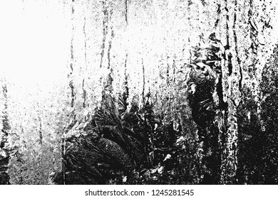 Old Grunge Urban Vector Black And White Texture, Dark Weathered Overlay Distress Pattern Sample, Abstract Scratched Background