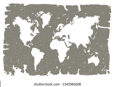 Old grunge world map