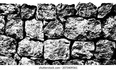 Old grungy clear retro brick wall of ancient city. Uneven grimy pitted peeled surface brickwork of cellar worn. Ruined solid bumpy stiff blocks. Hard simple ragged holes brickwall for 3D grunge design