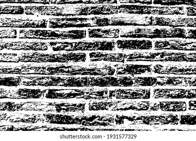 Old grungy rustic dirty dusty brick wall of ancient city. Uneven pitted peeled surface brickwork of cellar worn. Ruined rusty stiff blocks. Spotted messy ragged holes brickwall for 3D grunge design