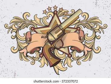 Old gun emblem