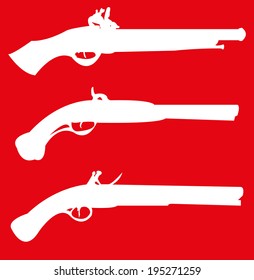Old gun icon set