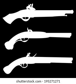 Old gun icon set