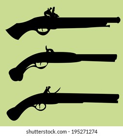 Old gun icon set