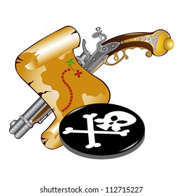 old gun pirate map