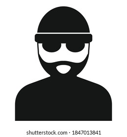 Old hacker icon. Simple illustration of old hacker vector icon for web design isolated on white background