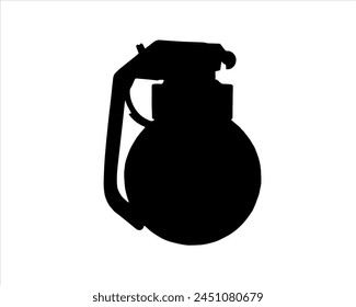 Old hand grenade silhouette vector on white background