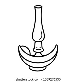 Old hand lantern lamp icon on white background