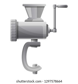Old hand meat grinder icon. Cartoon of old hand meat grinder vector icon for web design isolated on white background