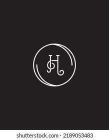 An old and handcrafted monoline letter type H vector logo template