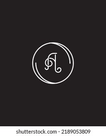 Eine alte und handgefertigte Vorlage für einen Monoline-Buchstaben, Typ A, Vektorgrafik-Logo