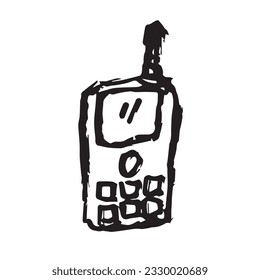 Estilo del marcador de dibujo del doodle del viejo teléfono