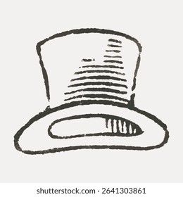 Old hat hand drawn illustration isolated on white, vector. 