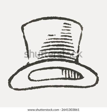 Old hat hand drawn illustration isolated on white, vector. 