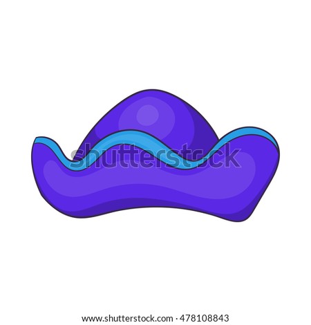 Old hat icon in cartoon style on a white background